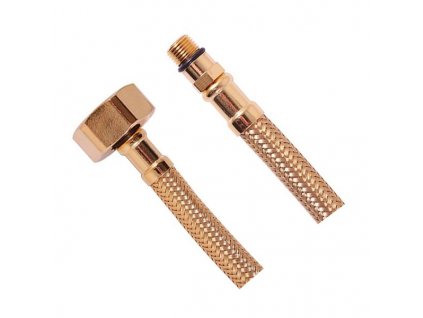 Flexibilní nerezová hadice M10x3/8", 35cm, zlato