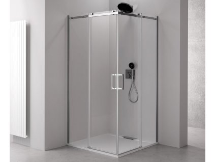 THRON ROUND obdélníkový sprchový kout 1100x1000mm, kulaté pojezdy, rohový vstup