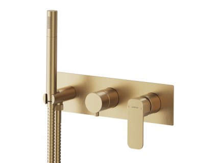 SPY podomítková sprchová baterie s ruční sprchou, 2 výstupy, zlato mat obrázek č.: 1
