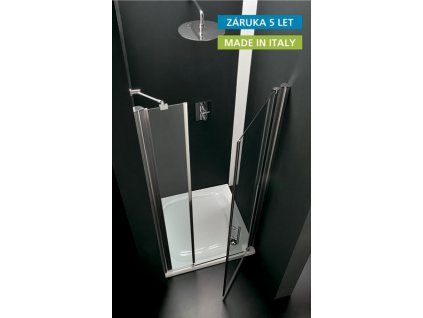 Aqva Duo sprchové dveře s pevným dílem a pantem u zdi 110 - 114 x 190 cm chrom/čiré sklo - pravé panty obrázek č.: 1