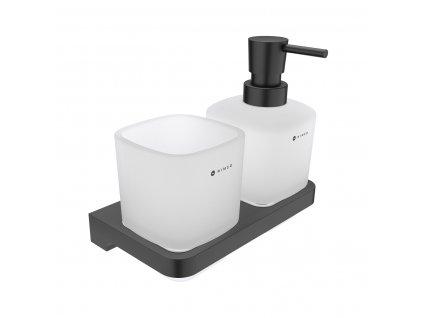 Nimco Maya černá MAC 2905831C-T-90 - Dávkovač s pohárkem na kartáčky