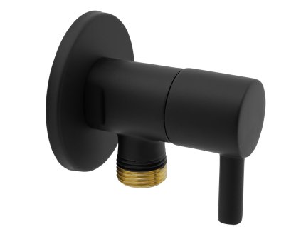 Rohový ventil keramický s krytkou a kovovou pákou 1/2x3/8 (Z295-BL)