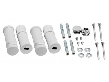 Montážní sada k rovnému radiatoru bílá-chrom (MS/TELESOR,1)