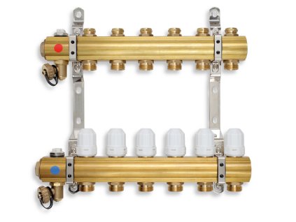 Rozdělovač s regulačními, termost. a mech. ventily 2 okruhy (RZ02S)