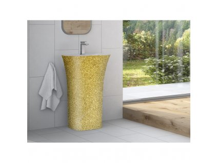 Olsen Spa  Assos KEASSLIVSGLAM01 - Volně stojící umyvadlo ASSOS S-LINE GLAM - zlatá