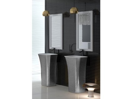 Olsen Spa  Assos KEASSVSGLAM02 - Volně stojící umyvadlo ASSOS GLAM - stříbrná