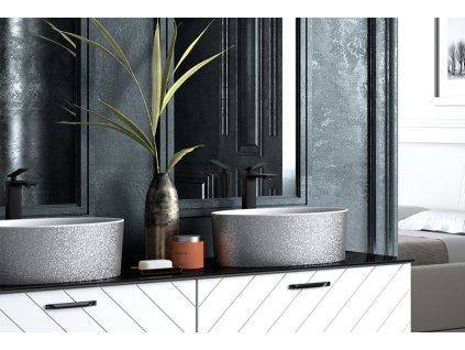 Olsen Spa  UNIQA KEUNINDGLAM02 - Umyvadlo na desku UNIQA GLAM stříbrná