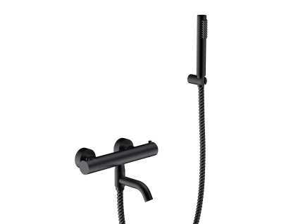 Olsen Spa  VEO BABWVSTCZ - Nástěnná termostatická vanová baterie VEO černá s příslušenstvím