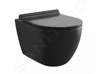 kielle 30115040 - Závěsné WC se sedátkem SoftClose, Rimless, matná černá