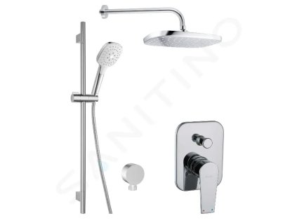 kielle 20623SP10 - Sprchový set s baterií pod omítku, pro 2 spotřebiče, s příslušenstvím a tělesem, chrom