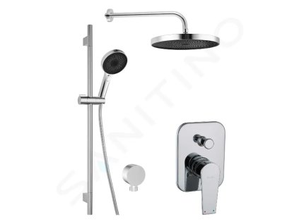kielle 20623SP20 - Sprchový set s baterií pod omítku, pro 2 spotřebiče, s příslušenstvím a tělesem, chrom