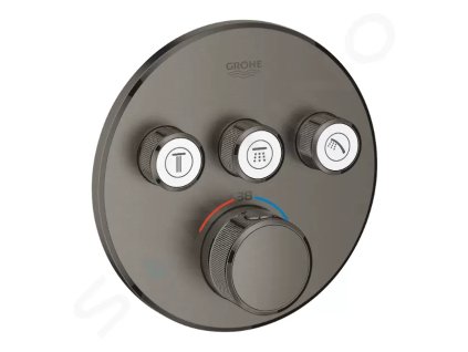 Grohe 29121AL0 - Termostatická sprchová podomítková baterie, 3 ventily, kartáčovaný Hard Graphite