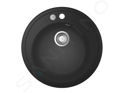 Grohe 31656AP0 - Kompozitní dřez K200 s automatickým odtokem, průměr 51 cm, granitová černá