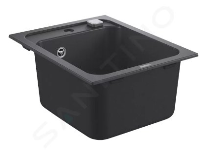 Grohe 31650AP0 - Kompozitní dřez K700 s automatickým odtokem, 40x50 cm, granitová černá