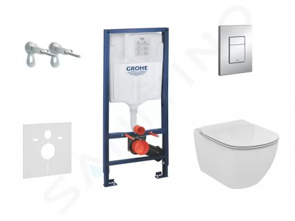Grohe 38528SET-KU - Set předstěnové instalace, klozetu a sedátka Ideal Standard, Aquablade, SoftClose tlačítka Skate Cosmo, chrom