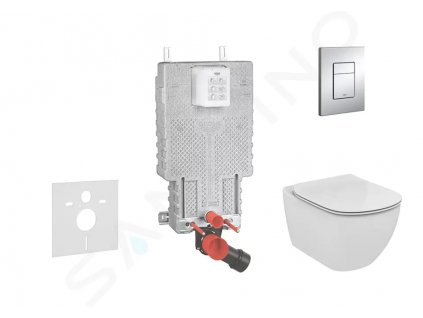 Grohe 38643SET-KU - Set předstěnové instalace, klozetu a sedátka Ideal Standard, tlačítka Skate Cosmo, Aquablade, SoftClose, chrom