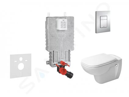 Grohe 38643SET-KK - Set předstěnové instalace, klozetu a sedátka D-Code, Rimless, SoftClose, tlačítka Skate Cosmo, chrom