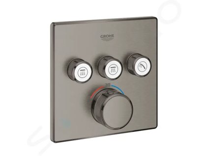Grohe 29126AL0 - Termostatická baterie pod omítku, 3 ventily, kartáčovaný Hard Graphite