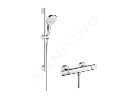Hansgrohe 27081400 - Sprchový set Vario s termostatem, 3 proudy, sprchová tyč 65 cm, bílá/chrom