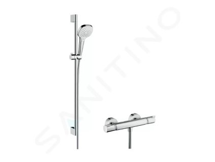 Hansgrohe 27082400 - Sprchový set Vario s termostatem, 3 proudy, sprchová tyč 90 cm, bílá/chrom