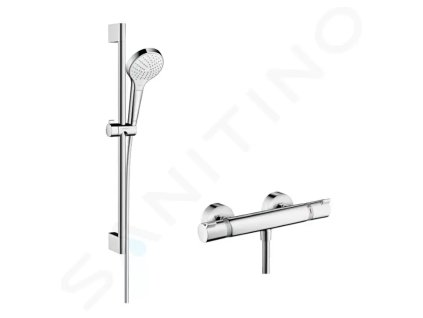 Hansgrohe 27013400 - Sprchový set Vario s termostatem, 3 proudy, sprchová tyč 65 cm, bílá/chrom