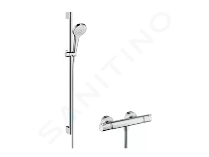 Hansgrohe 27014400 - Sprchový set Vario s termostatem, 3 proudy, sprchová tyč 90 cm, bílá/chrom