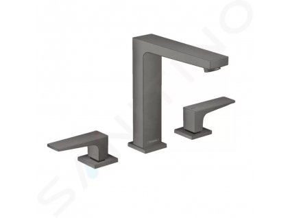 Hansgrohe 32515340 - Umyvadlová baterie s výpustí Push-Open, 3-otvorová instalace, kartáčovaný černý chrom