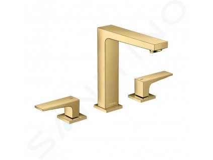 Hansgrohe 32515990 - Umyvadlová baterie s výpustí Push-Open, 3-otvorová instalace, leštěný vzhled zlata