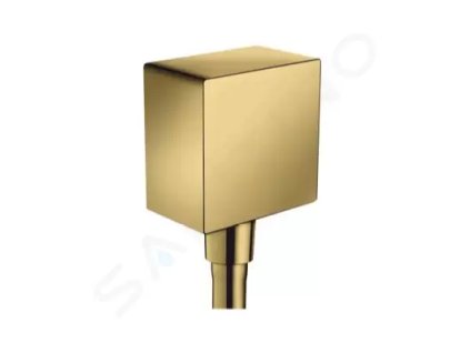 Hansgrohe 26455990 - Přípojka hadice Square se zpětným ventilem, leštěný vzhled zlata