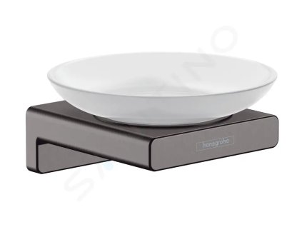 Hansgrohe 41746340 - Mýdlenka s držákem, matné sklo/kartáčovaný černý chrom