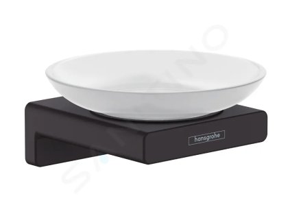 Hansgrohe 41746670 - Mýdlenka s držákem, matné sklo/černá mat