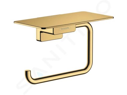Hansgrohe 41772990 - Držák toaletního papíru s poličkou, leštěný vzhled zlata