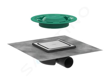 Hansgrohe 56055800 - Podlahová vpusť s roštem 15x15 cm, kartáčovaná nerez