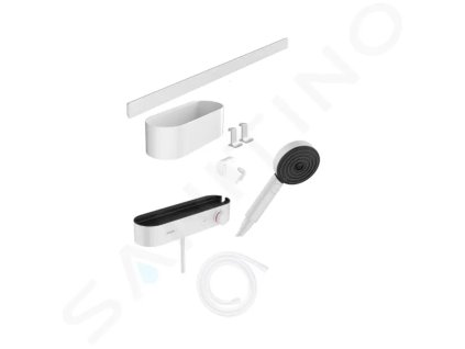 Hansgrohe 24250700 - Set sprchové hlavice 105, 3 proudy, termostatu a koupelnových doplňků, matná bílá