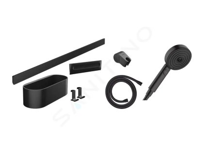 Hansgrohe 24291670 - Set sprchové hlavice 105, 3 proudy a koupelnových doplňků, matná černá