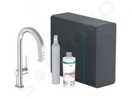 Hansgrohe 76806000 - Dřezová baterie s výsuvnou koncovkou, SodaSystem, sBox, chrom