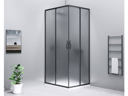 SIGMA SIMPLY BLACK obdélníkový sprchový kout 1000x800 mm, L/P varianta, rohový vstup, sklo Brick