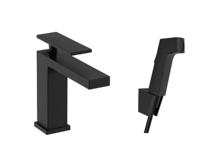 Hansgrohe 73210670 - Umyvadlová baterie s výpustí Push-Open a bidetovou sprškou, EcoSmart, matná černá