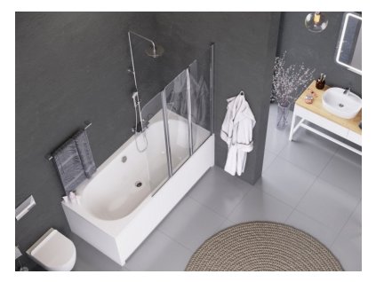 Excellent 3-DÍLNÁ VANOVÁ ZÁSTĚNA AXEL 120 x 140 cm 120 x 140 pravé