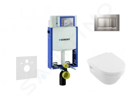 Geberit 110.302.00.5 NB7 - Set předstěnové instalace, klozetu a sedátka Villeroy & Boch, tlačítka Sigma20, DirectFlush, SoftClose, CeramicPlus, matný chrom/chrom