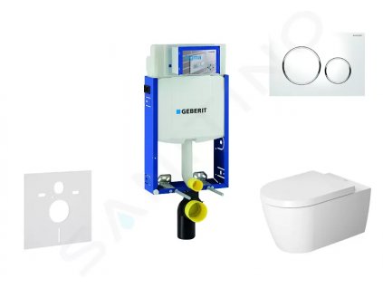 Geberit 110.302.00.5 NM4 - Modul pro závěsné WC s tlačítkem Sigma20, bílá/lesklý chrom + Duravit ME by Starck - WC a sedátko, Rimless, SoftClose