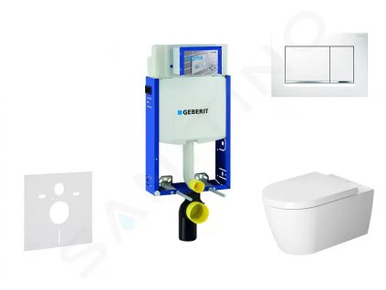 Geberit 110.302.00.5 NM5 - Modul pro závěsné WC s tlačítkem Sigma20, bílá/lesklý chrom + Duravit ME by Starck - WC a sedátko, Rimless, SoftClose