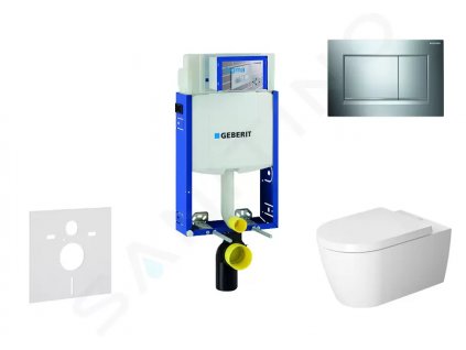 Geberit 110.302.00.5 NM6 - Modul pro závěsné WC s tlačítkem Sigma30, lesklý chrom/chrom mat + Duravit ME by Starck - WC a sedátko, Rimless, SoftClose