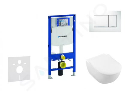 Geberit 111.300.00.5 NI5 - Modul pro závěsné WC s tlačítkem Sigma30, bílá/lesklý chrom + Villeroy Boch - WC a sedátko, DirectFlush, SoftClose, CeramicPlus