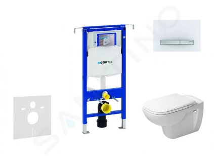 Geberit 111.355.00.5 NH8 - Modul pro závěsné WC s tlačítkem Sigma50, alpská bílá + Duravit D-Code - WC a sedátko, Rimless, SoftClose