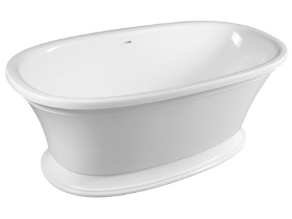 VELIA volně stojící vana litý mramor 167x83x62,5cm, bílá