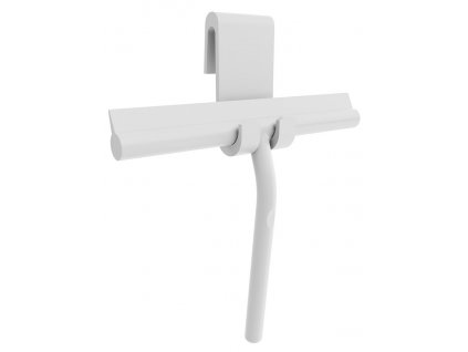 Stěrka do sprchy, včetně uchycení na zástěnu, bílá mat