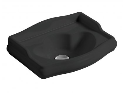 RETRO keramické umývátko 41x30cm, bez otvoru, černá mat obrázek č.: 1