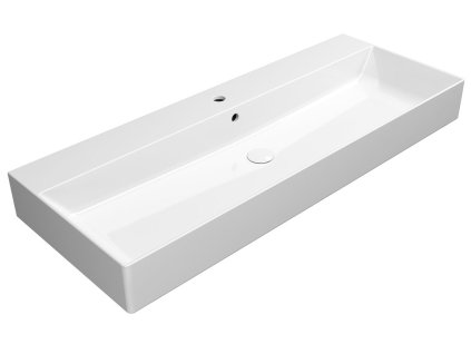 KUBE X keramické umyvadlo 120x47cm, broušená spodní hrana, bílá ExtraGlaze