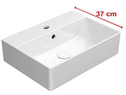 KUBE X keramické umyvadlo 50x37cm, broušená spodní hrana, bílá ExtraGlaze